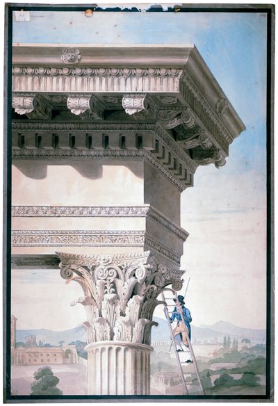 Student Measuring the Temple of Castor and Pollux in Rome, 1819 by Henry Parke